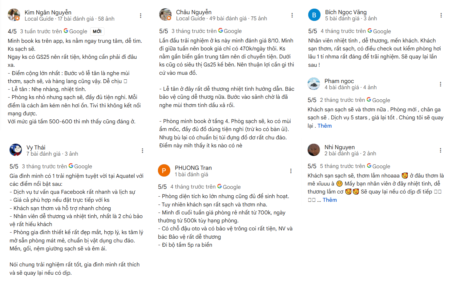 Feedback du khách ghé thăm Aquatel Vũng Tàu - Ấn tượng với mùi hương dễ chịu!