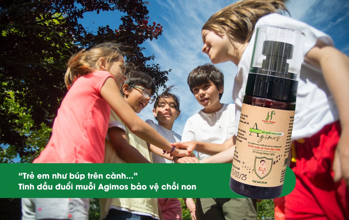 Tinh dầu đuổi muỗi Agimos: Bảo vệ trẻ em khỏi côn trùng hiệu quả